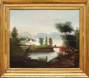 HILLIARD William H 1888-1951,Landscape and Lake,1925,Stair Galleries US 2016-08-05