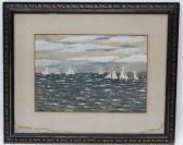 HILLIER J. T 1913,Yacht race in coastal waters with destroyer,1913,Dickins GB 2017-01-27