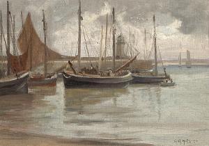 HILLS Anna Althea 1882-1930,Harbored Boats on a Stormy Day,1910,Bonhams GB 2007-05-01