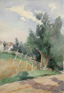 HILLS Anna Althea 1882-1930,Road by the Farm,Clars Auction Gallery US 2013-08-11