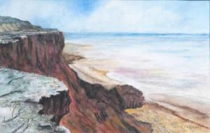 HILMERS Carl 1891-1978,The red Steep Coast on Sylt,1891,Stahl DE 2017-02-25