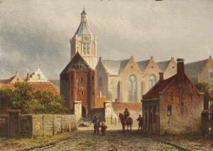 HILVERDINK Eduard Alexander,Stadtansicht mit Blick auf eine Kirche,1877,Lempertz 2019-03-20