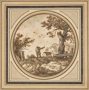 HIMPEL Aernout ter 1634-1686,Man and dog in landscape,Sotheby's GB 2021-03-24