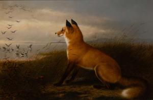 HINCKLEY Thomas Hewer 1813-1896,A Fox Hunts in a Marsh,1875,William Doyle US 2024-04-16