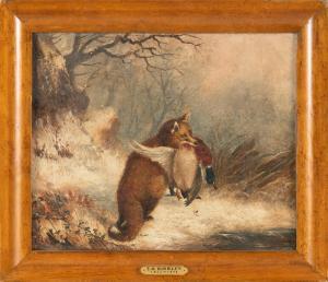 HINCKLEY Thomas Hewer 1813-1896,Fox with duck,Eldred's US 2024-04-04