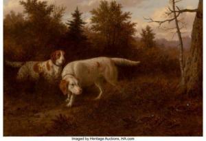 HINCKLEY Thomas Hewer 1813-1896,Setters and Quail,1865,Heritage US 2021-05-07