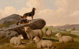 HINCKLEY Thomas Hewer 1813-1896,Watching the Flock,1882,Hindman US 2021-12-13