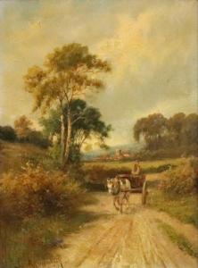 HINDMARSH R,A figure with a horse and cart on a country lan,Bellmans Fine Art Auctioneers 2019-09-18