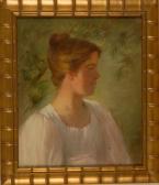 HINDS HELEN M 1800-1800,Bust portrait of a brown-haired young lady wearing,1893,Eldred's 2012-03-30