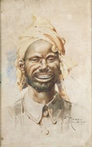 HINGRE Léon 1868,Portrait de tirailleur sénégalai,1915,Artcurial | Briest - Poulain - F. Tajan 2010-05-31