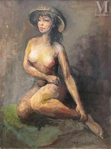HINSBERGER Alexis 1907-1996,Femme nue au chapeau,Millon & Associés FR 2023-02-03