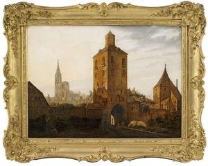 HINTZE Heinrich 1800-1862,Strasbourg. 
View from Porte de l'Hopital to the c,1826,Nagel 2011-06-08