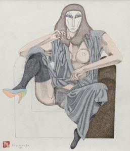 HIRAGA Key 1936-2000,Woman in Grey,1988,Mallet JP 2023-10-05