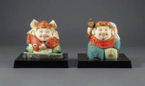 HIRANO Fuzan 1911,Ebisu; Daikokuten (a set of 2),Mainichi Auction JP 2023-01-13