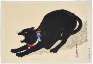 HIROAKI Tadahashi 1871-1945,A black cat,Christie's GB 2024-03-28