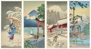 HIROAKI Tadahashi 1871-1945,A group of ten prints including two chirimen (crep,Christie's 2024-03-28