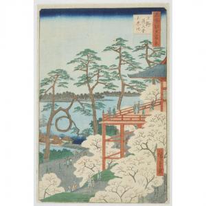 HIROSHIGE Ando 1797-1858,Le pavillon Kiyomizu et l'étang Shinobazu à Ueno (,1857,Tajan FR 2024-04-17