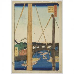 HIROSHIGE Ando,Le pont Inari et le sanctuaire Minato à Teppozu (T,19th century,Tajan 2024-04-17