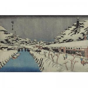 HIROSHIGE Ando 1797-1858,SNOW AT SHIBA AKABANE,Sotheby's GB 2005-10-11