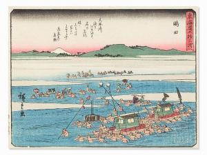 HIROSHIGE Ando 1797-1858,StationShimada,c.1830,Auctionata DE 2016-04-20
