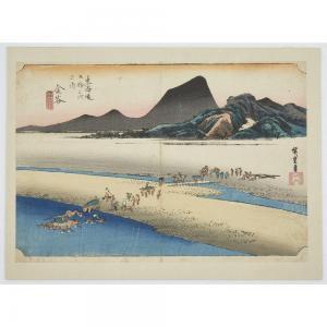 HIROSHIGE Ando,Yoshiwara : Mont Fuji à gauche (n°15) (Yoshiwara, ,19th century,Tajan 2024-04-17