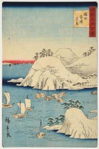 HIROSHIGE Suzuki Chimpei II 1826-1869,Banshû Muro-no-tsu shinkei Vue du port de M,Beaussant-Lefèvre 2024-02-02