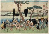 HIROSHIGE Suzuki Chimpei II 1826-1869,children's procession through the street,19th Century,Mallams 2019-10-30