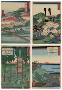 HIROSHIGE Suzuki Chimpei II 1826-1869,Four landscape,Christie's GB 2019-07-04