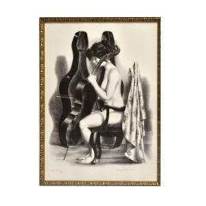HIRSCH Joseph 1910-1981,Portrait of a Nude Playing Cello,Kodner Galleries US 2023-12-20
