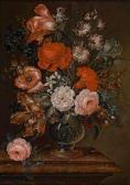 HIRSCHELY Caspar 1698-1743,Ein Paar Blumenstilllebenin Glasvasen,Palais Dorotheum AT 2010-06-22