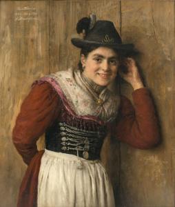 HIRSCHFELDER Salomon 1832-1903,Die Lauscherin,1893,Neumeister DE 2022-12-07