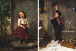 HIRSCHFELDER Salomon 1832-1903,The Spilled Milk. The Futile Rescue,1876,Nagel DE 2022-11-16