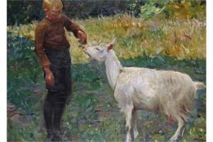 HIRSCHIG Anton 1867-1939,Boy with a goat,Woolley & Wallis GB 2015-06-03