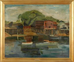 HIRSIG BLISS ALMA 1875,Boats in a harbor,1947,Eldred's US 2009-06-25