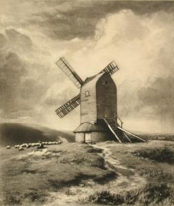 HIRST Norman 1862-1956,A Windmill on the Downs,John Nicholson GB 2024-01-24