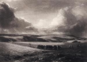 HIRST Norman 1862-1956,Ploughing on the South Downs,Burstow and Hewett GB 2021-12-16