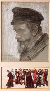 HIRSZENBERG Samuel 1865-1908,Preparatory sketch for the painting 'Exile',1904,Tiroche IL 2014-01-25