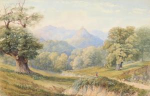 HISCOX George Dunkerton 1840-1909,Continental wooded landscape with travellers on ,Woolley & Wallis 2020-03-04