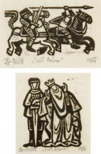 HISZPANSKA NEUMANN Maria 1917-1980,Para grafik z cyklu "Król Artur",1956,Desa Unicum PL 2014-12-18