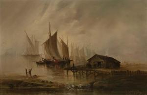 HITCHENS Joseph 1838-1893,Boats off the Dock,Weschler's US 2014-12-05