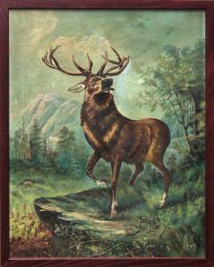 hittell Catherine,Stag in a Mountain Landscape,1909,Clars Auction Gallery US 2009-01-10