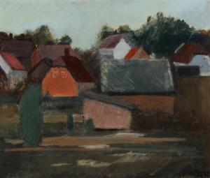 HJORTH NIELSEN Soren 1901-1983,Landscape with houses,Bruun Rasmussen DK 2024-01-30
