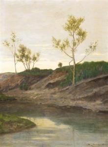 HLAVACEK Rudolf 1878,River at Sunset,Palais Dorotheum AT 2016-05-28