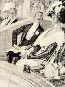 HLAVATY Franz 1861-1917,Elegantes Paar in einer Theaterloge,Allgauer DE 2011-04-14