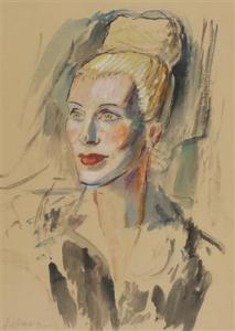 HLAWA Stefan 1896-1977,Damenporträt mit hochgestecktem Haar,Palais Dorotheum AT 2017-11-21