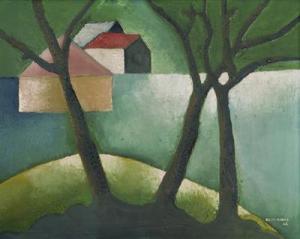 HLINOMAZ Josef 1914-1978,Landscape with a Little House,1944,Palais Dorotheum AT 2017-11-25