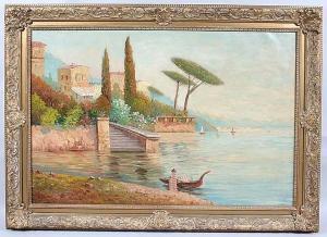HLOBIL JOSEPH 1900-1900,Mediterranean shore scene,Dargate Auction Gallery US 2013-03-16