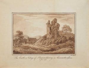 HOARE Richard Colt, 2nd Bt 1758-1838,The Castle and Village of Llandovery in Carm,1793,Peter Wilson 2020-06-25