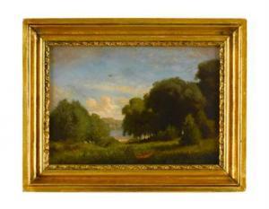 HOBBS George Thompson 1846-1929,Landscape with figure beside a lake,Freeman US 2007-11-18
