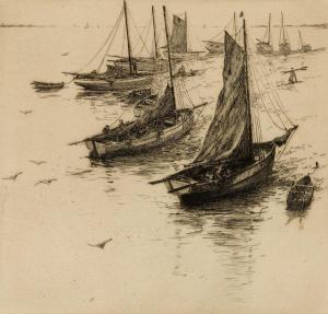 HOBBS Morris Henry 1892-1967,Boats at Plougastel Brittany,Barridoff Auctions US 2024-04-13